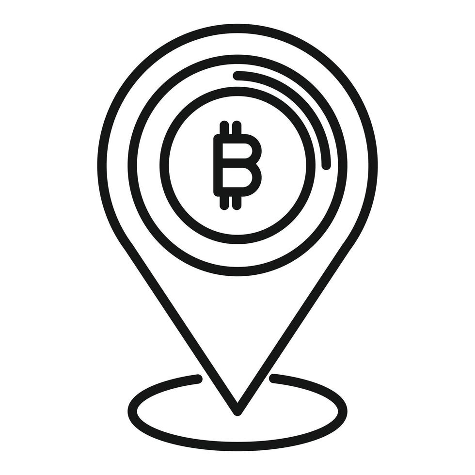 Cryptocurrency location icon outline vector. Crypto money vector