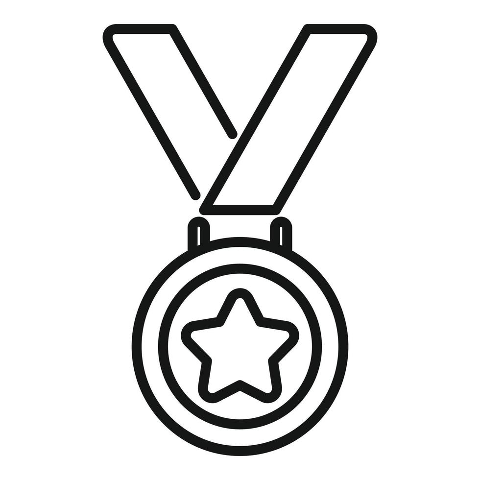Medal effort icon outline vector. Work idea vector