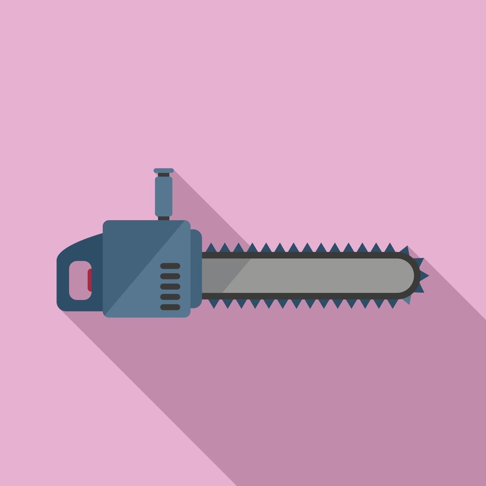 Cut electric saw icon flat vector. Chainsaw tool vector