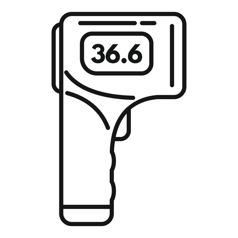 Home thermometer icon outline vector. Digital temperature vector