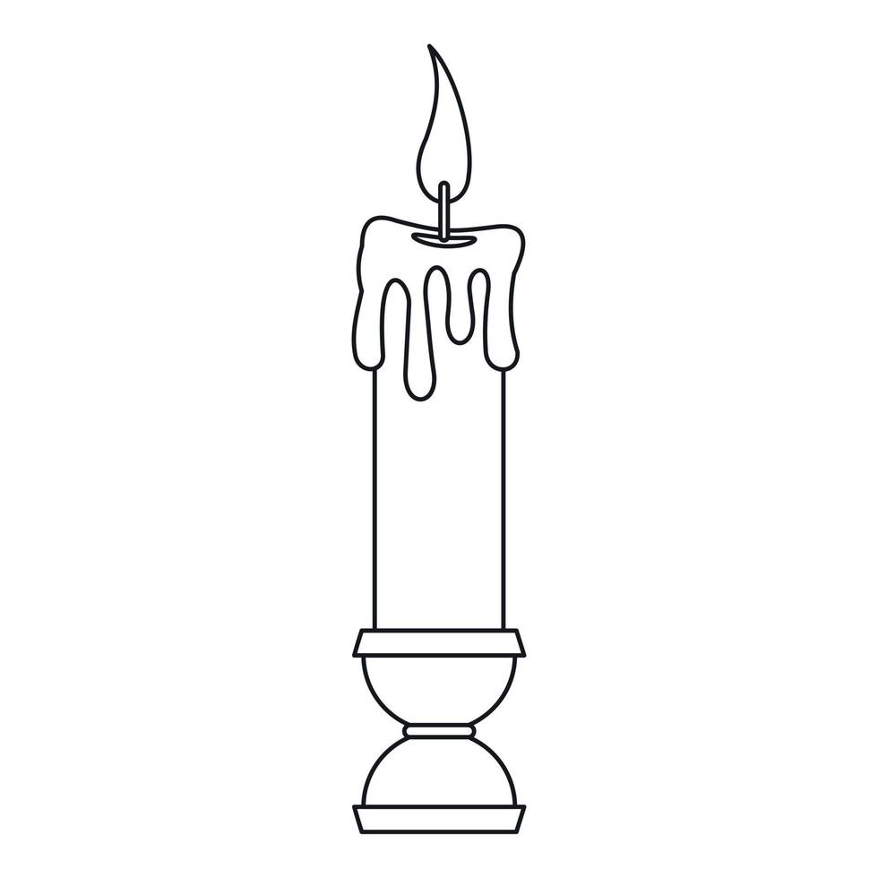 Candle icon , outline style vector