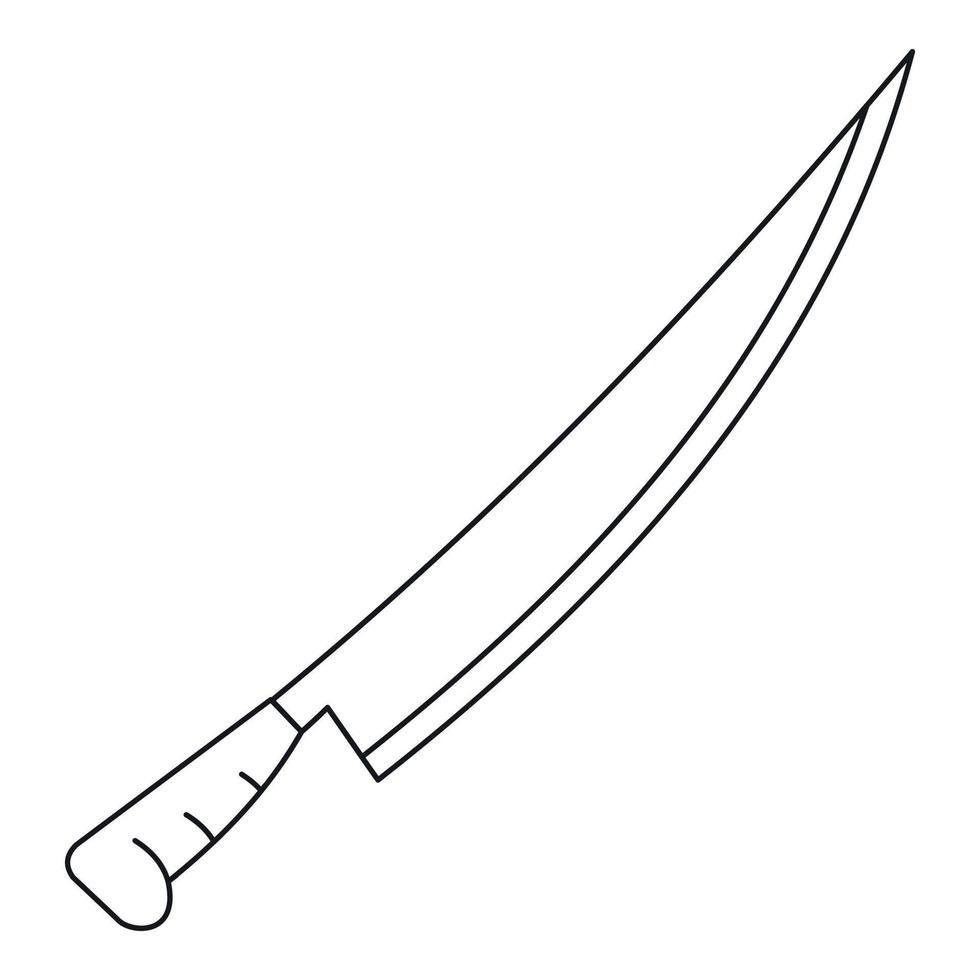 Long knife icon, outline style vector