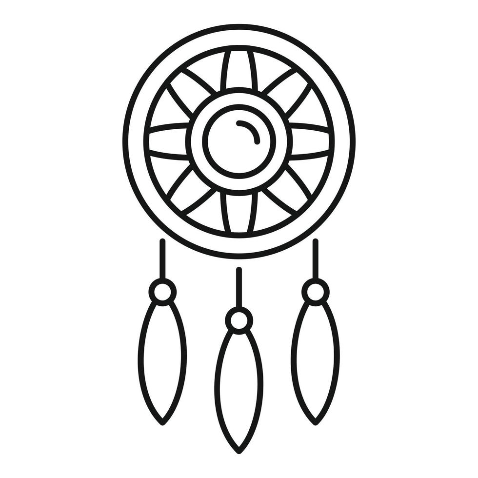 Magic dream catcher icon outline vector. Tribal indian vector