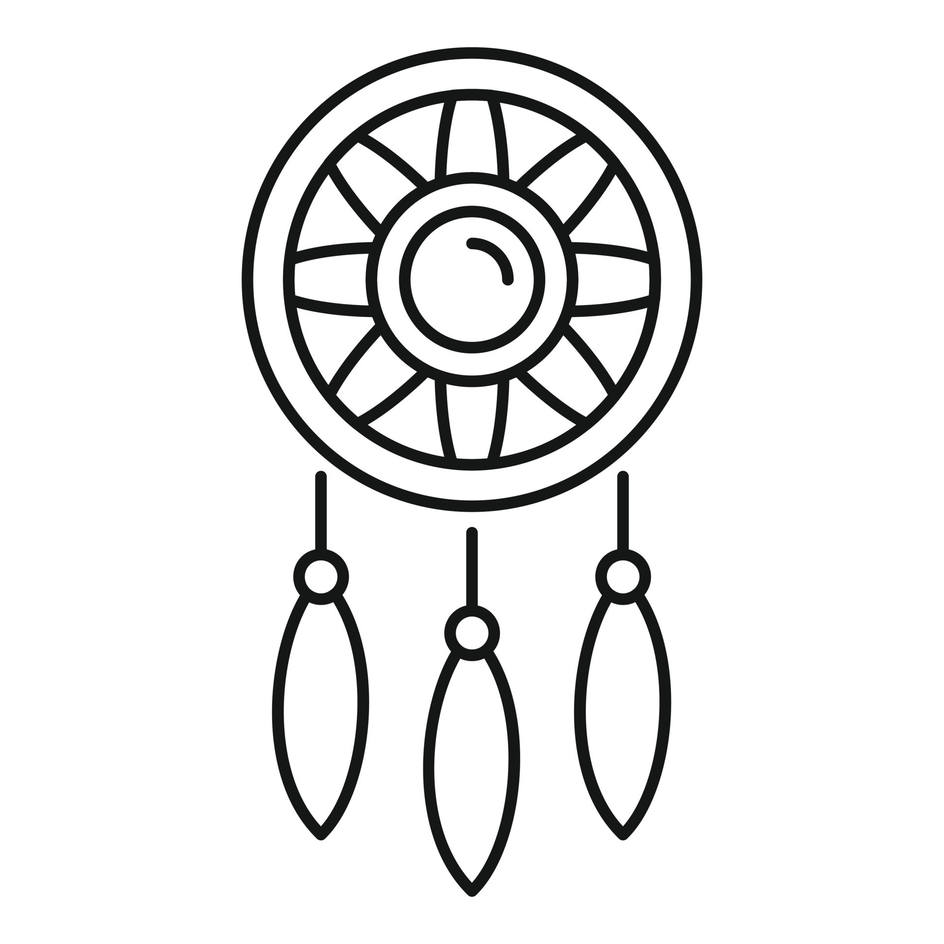 Dream catcher outline vector icon. Thin line black dream catcher