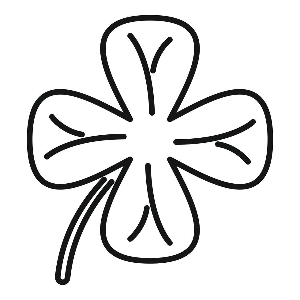 Clover icon outline vector. Four leaf vector