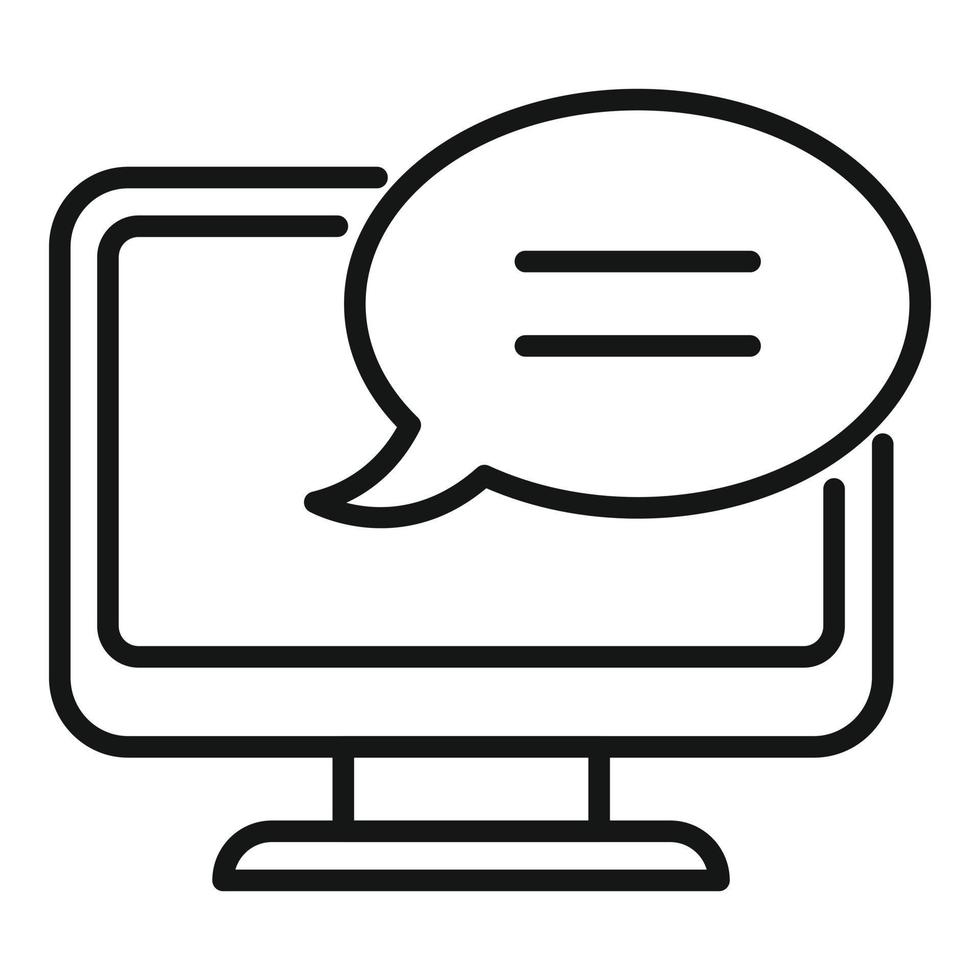 Computer chat icon outline vector. Call contact 14837419 Vector Art at ...