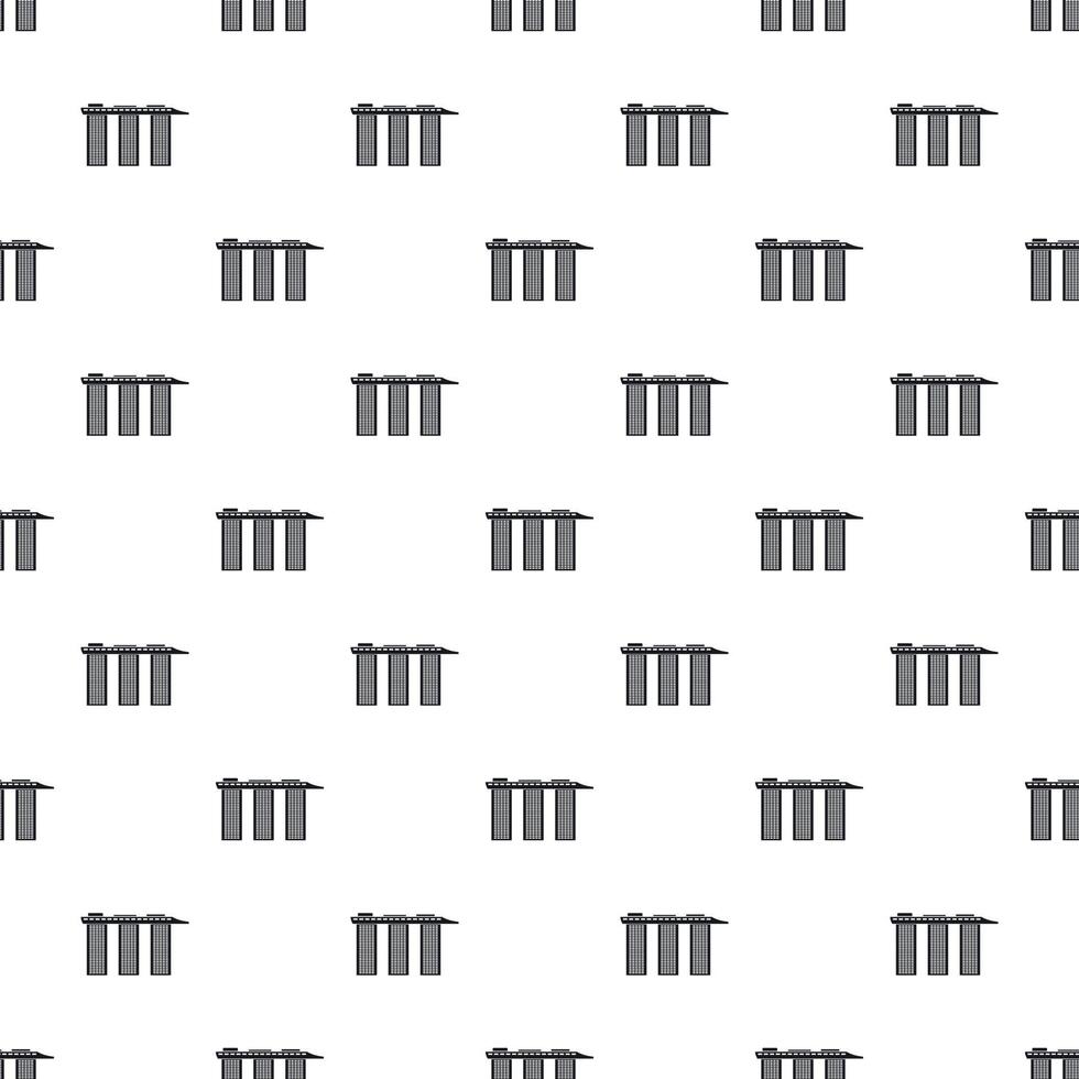 Marina Bay Sands hotel in Singapore pattern vector
