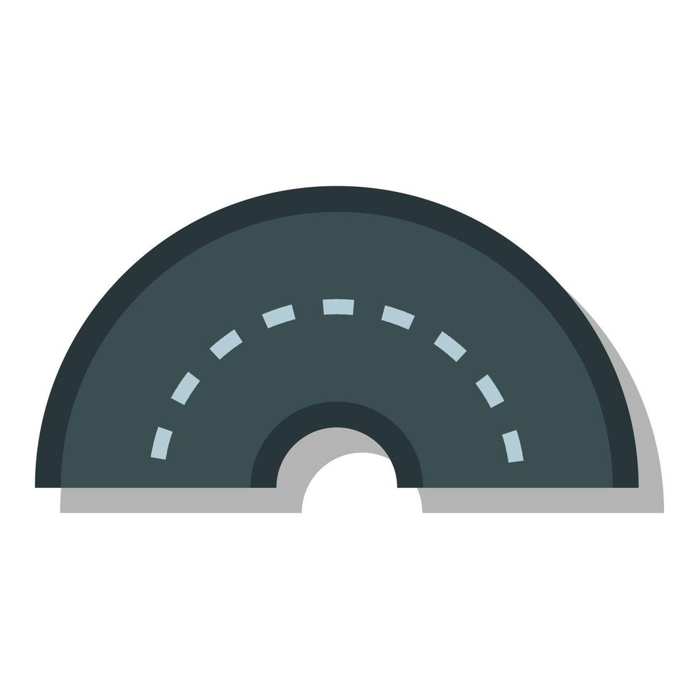 Round turning road icon, flat style vector