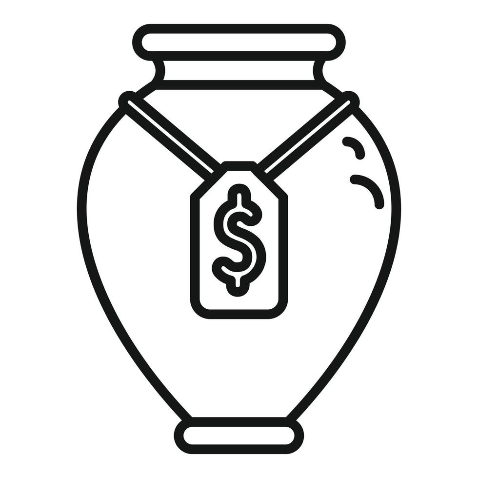 Vase auction icon outline vector. Business price vector