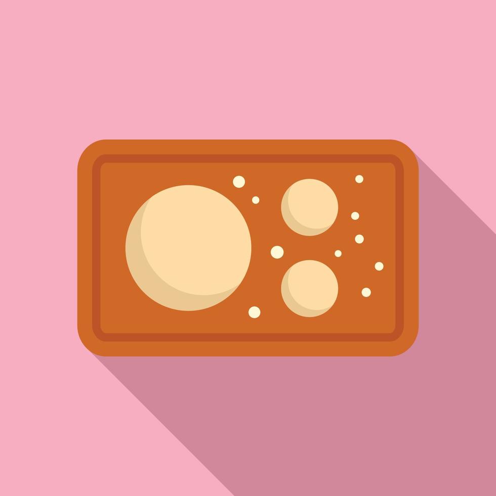 Top view dough icon flat vector. Flour bread vector