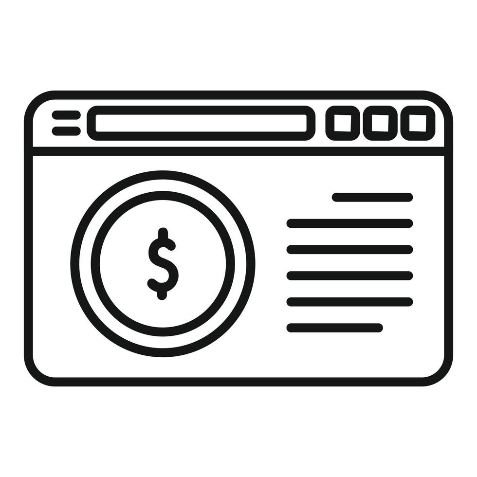 Web money profit icon outline vector. Mobile strategy vector