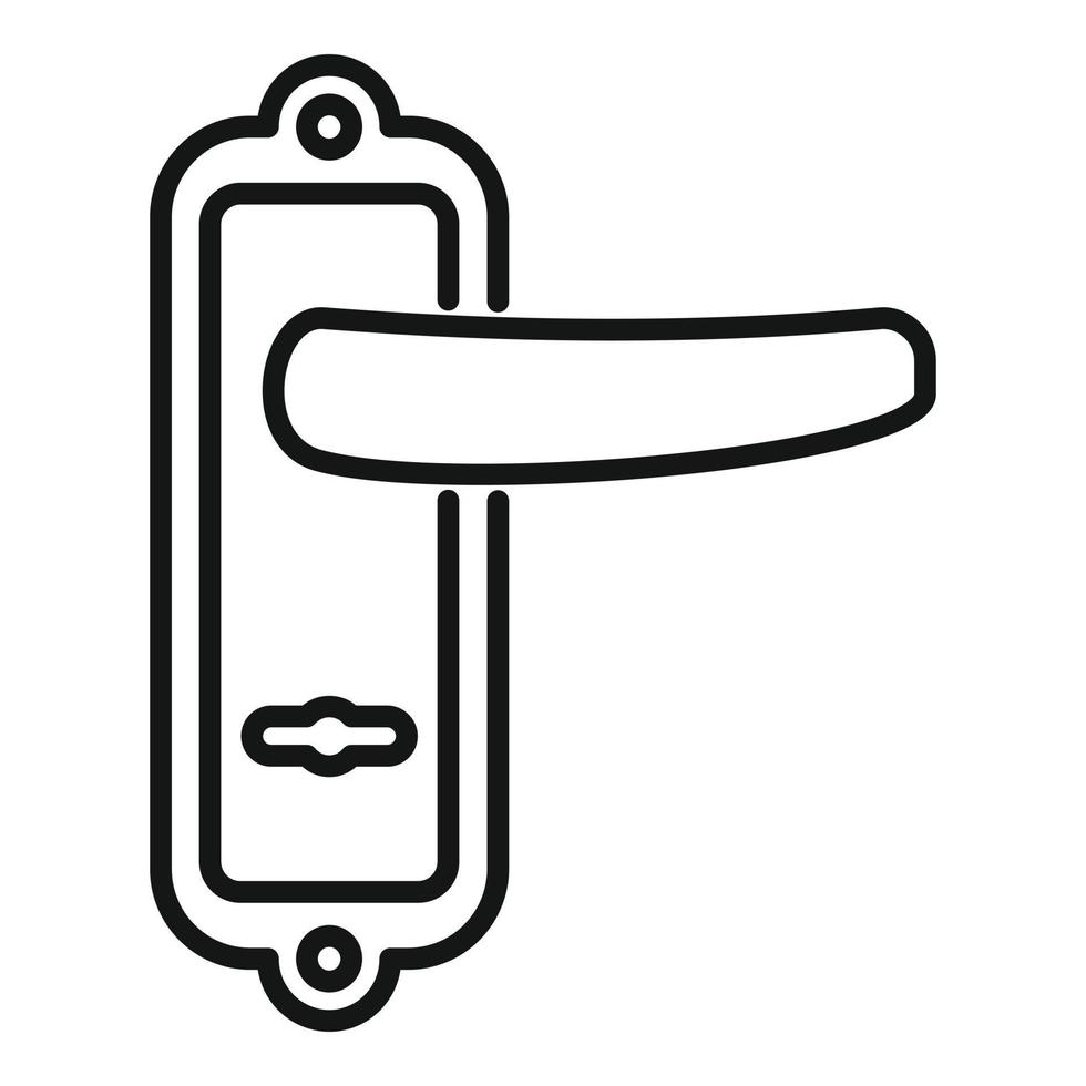 Door handle keyhole icon outline vector. Knob lock vector