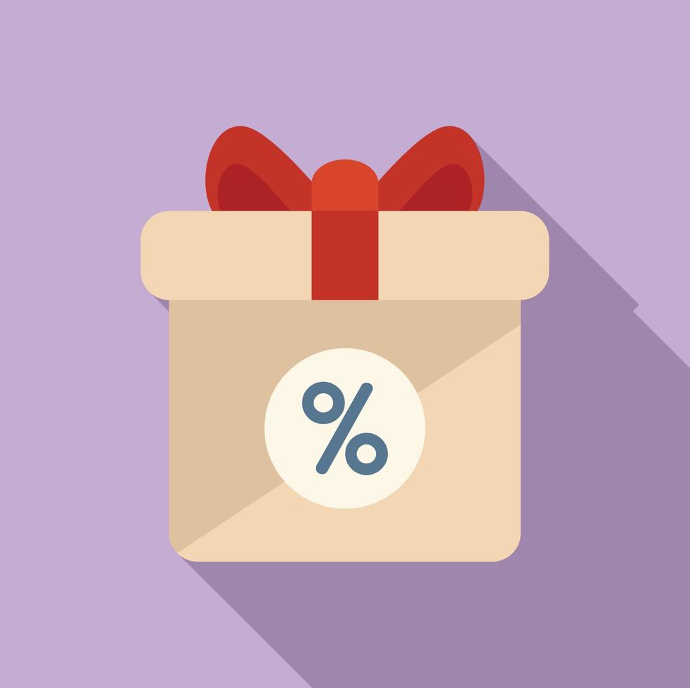 Sale gift box icon flat vector. Shop store vector