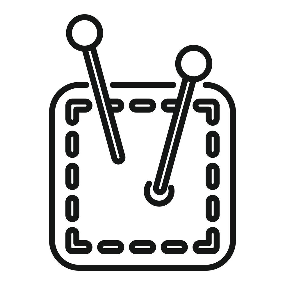 Repair needle icon outline vector. Clothing tailor vector