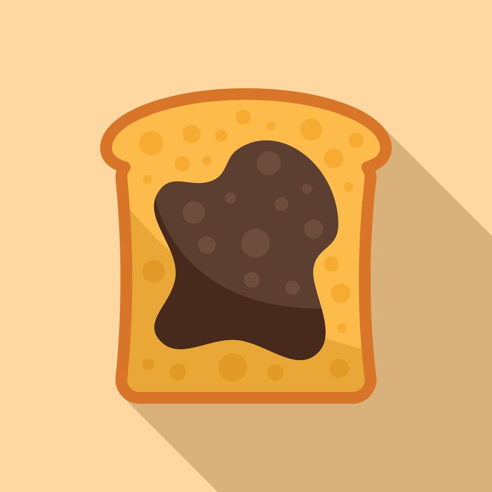 vector plano de icono de sándwich de pasta de chocolate. tarro de cacao