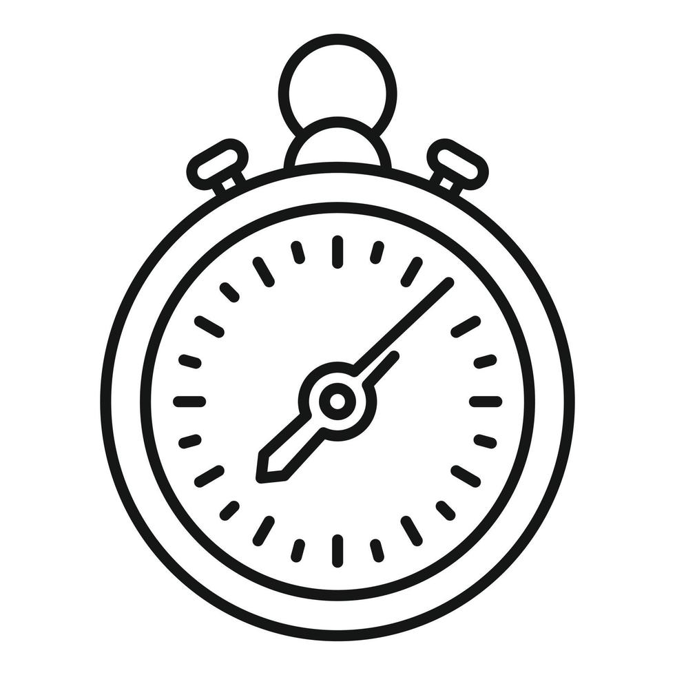 Stop watch icon outline vector. Timer clock vector