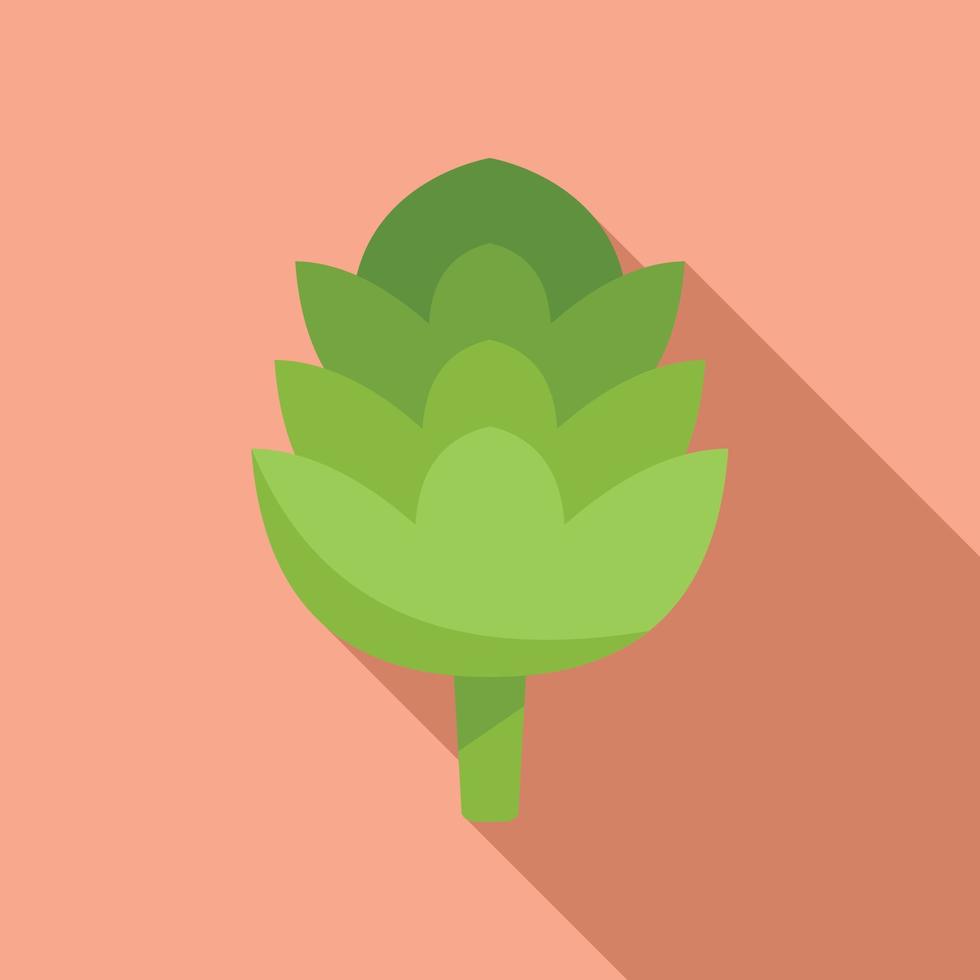 Botanical artichoke icon flat vector. Food plant vector