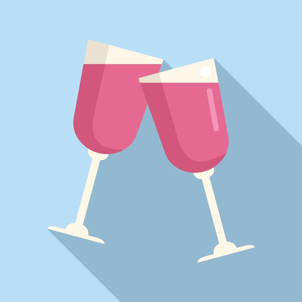 Alcohol drink icon flat vector. Glass toast vector