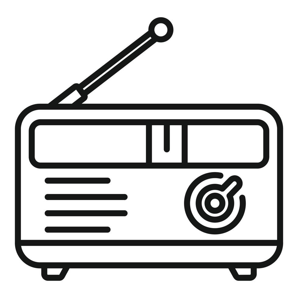 vector de contorno de icono de radio. medios de comunicación