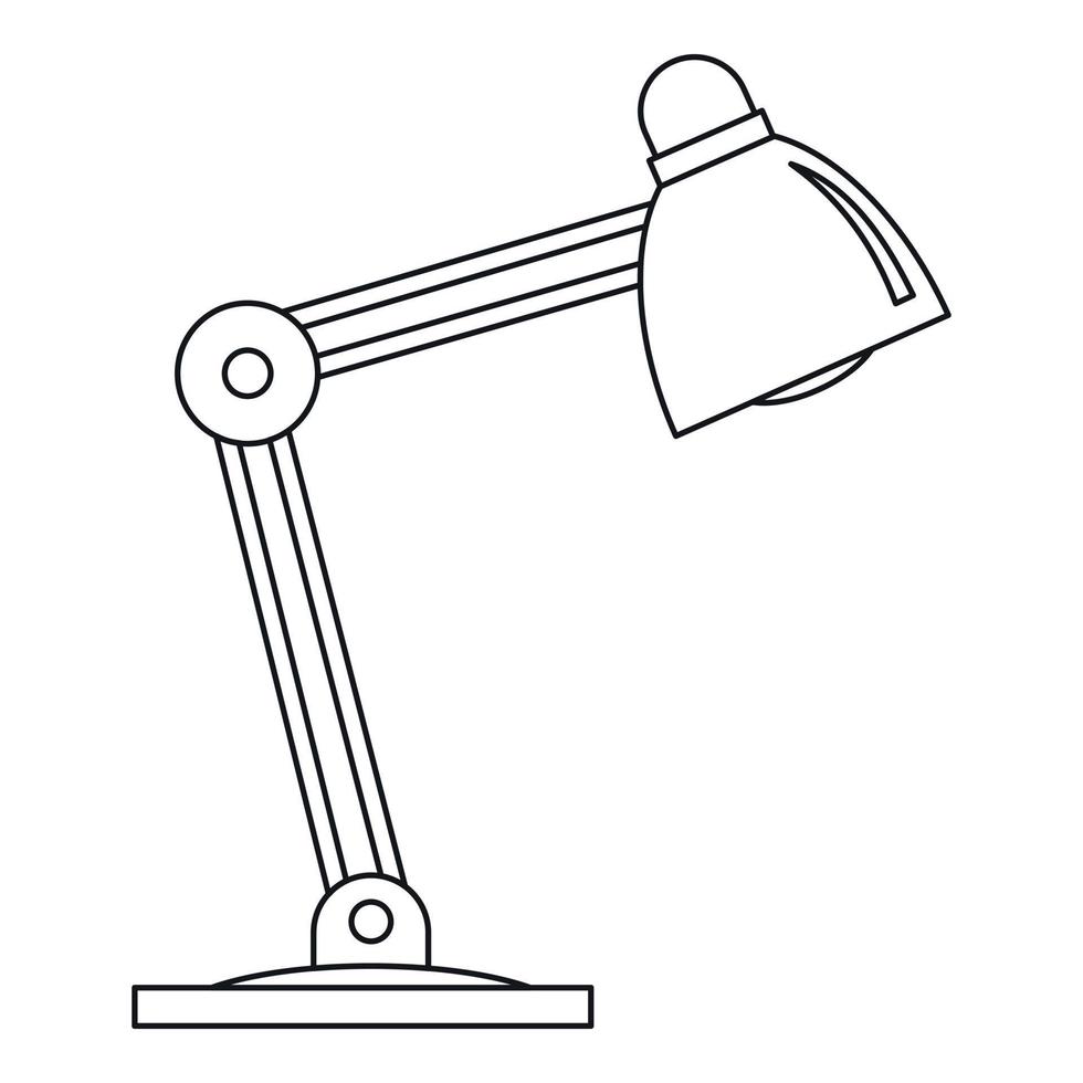 Table lamp icon, outline style vector