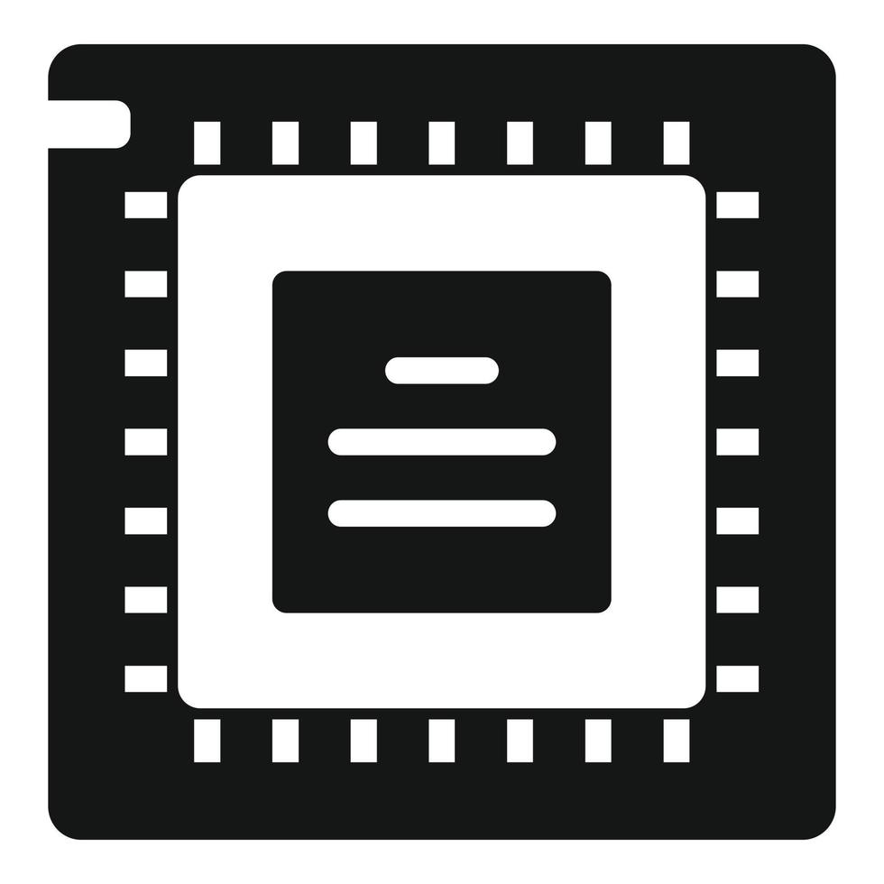 Pc processor icon simple vector. Computer core vector