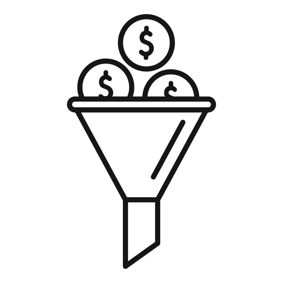 Monetization funnel icon outline vector. Audience strategy vector