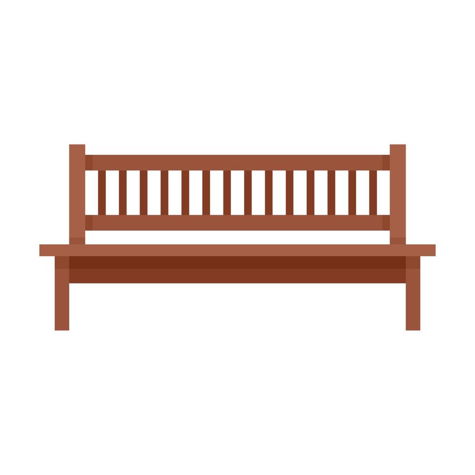 Garden bench icon flat isolated vector