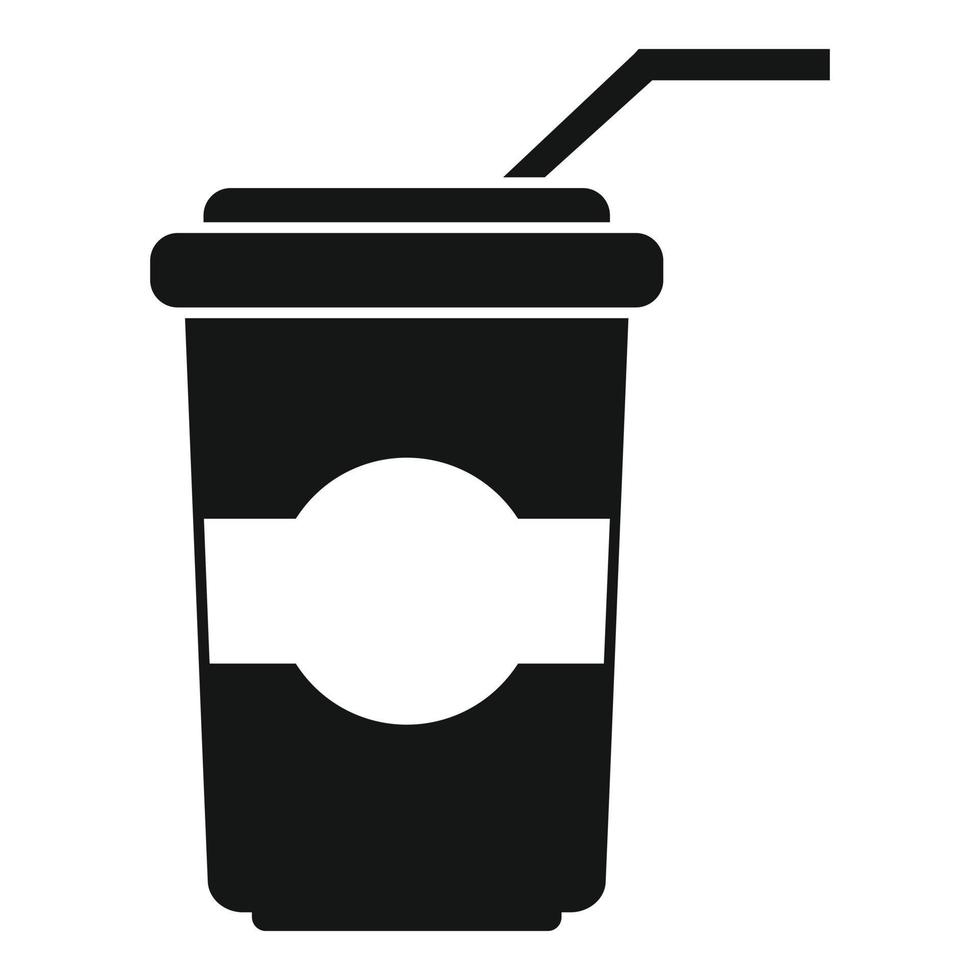 Icono de taza de refresco de cine vector simple. película de vídeo