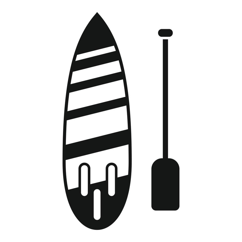 Sup surfboard icon simple vector. Board paddle vector