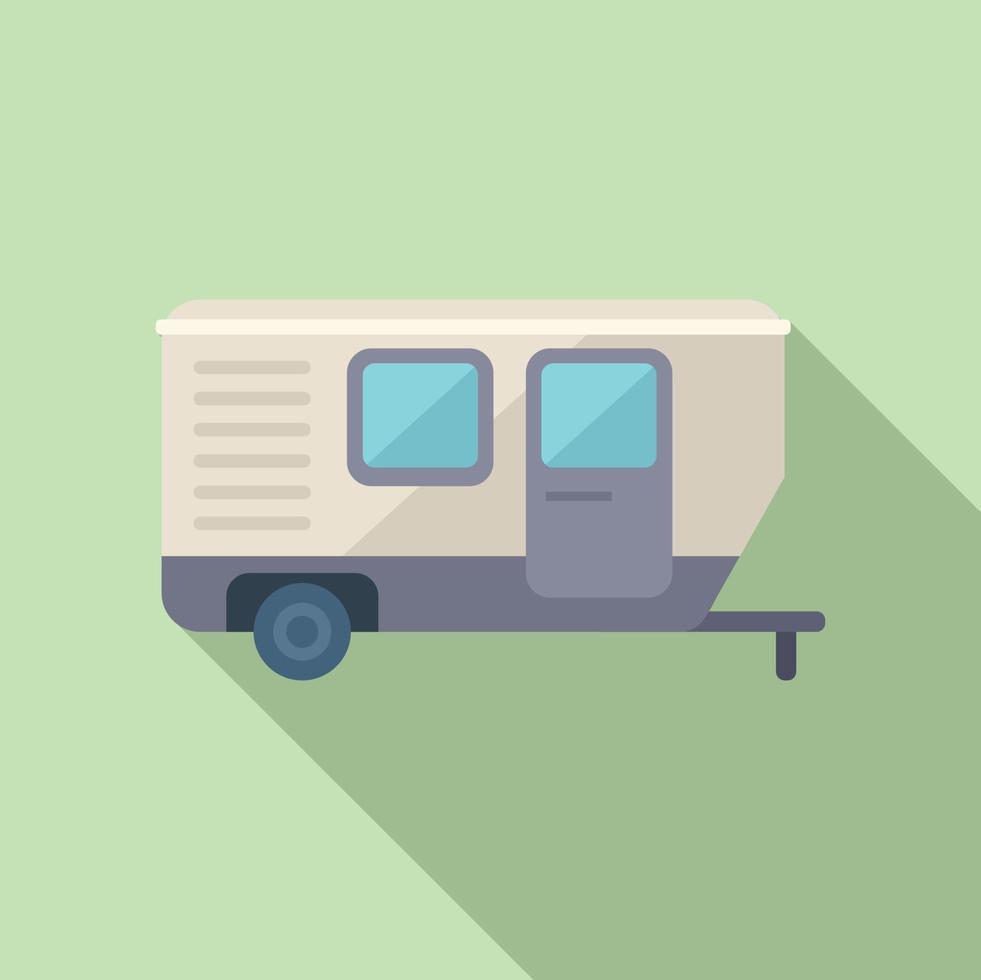 Trailer icon flat vector. Camper car vector