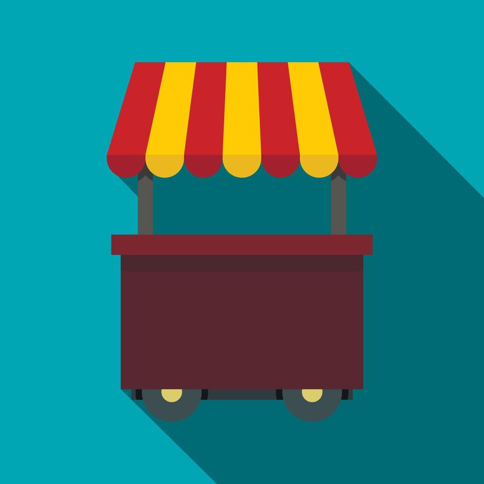 Fast food cart icon, flat style vector