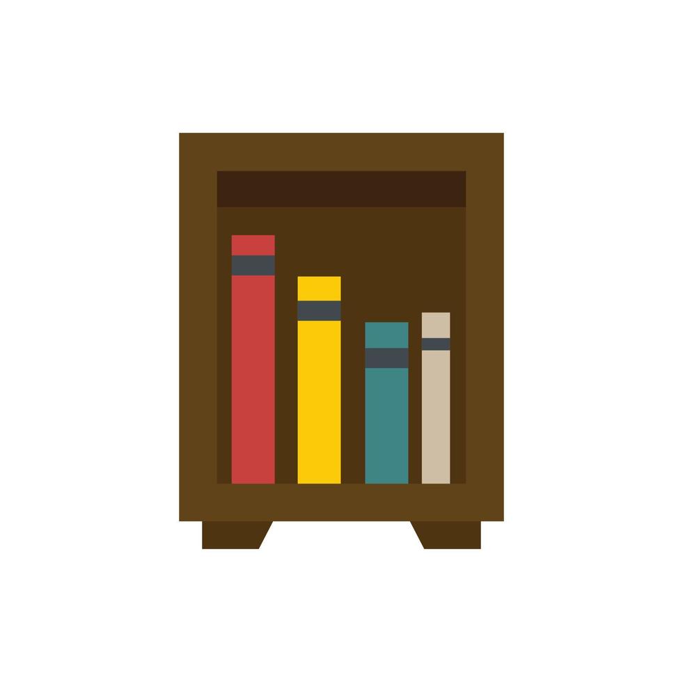 biblioteca calle caja icono plano aislado vector