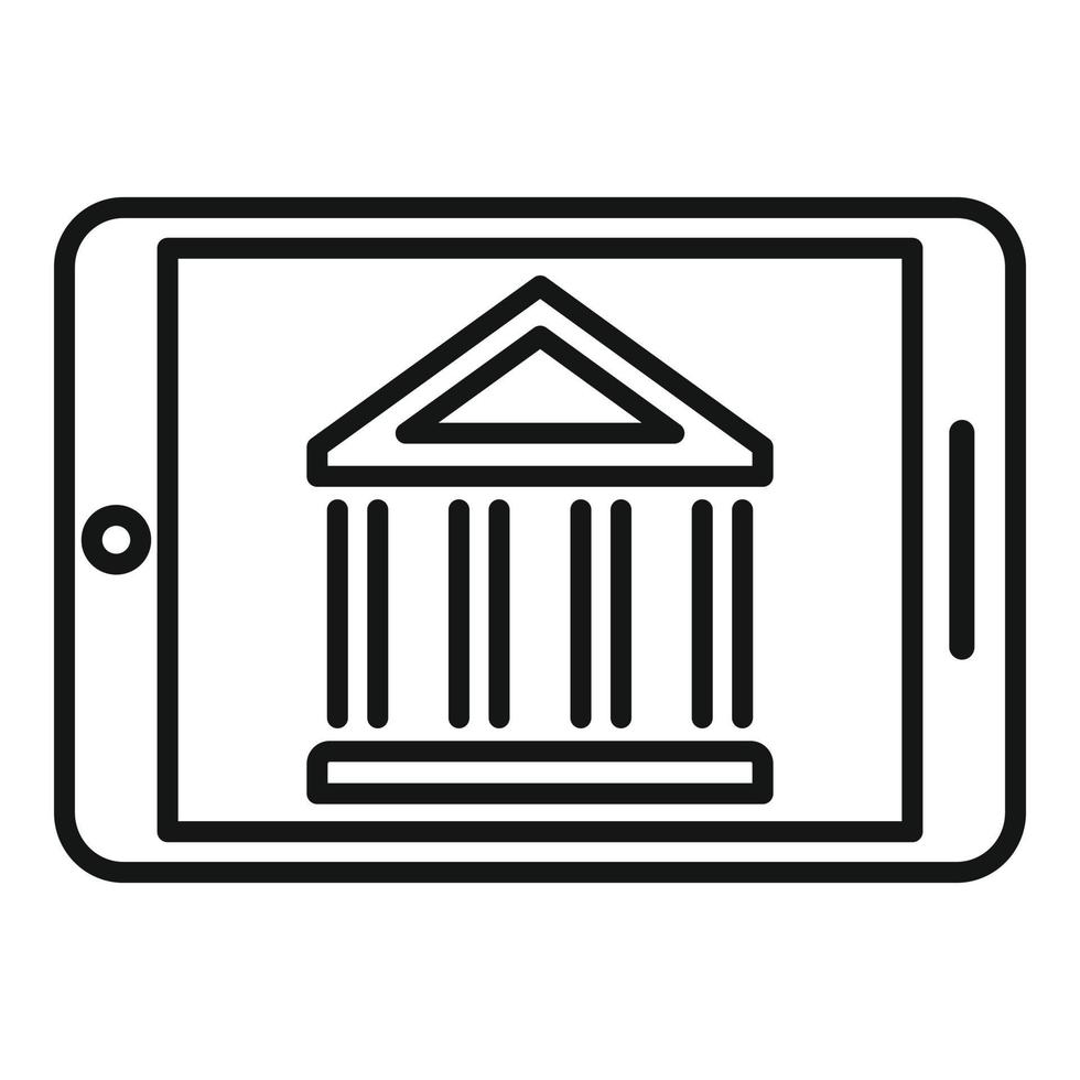 vector de esquema de icono de banca web. pago en línea