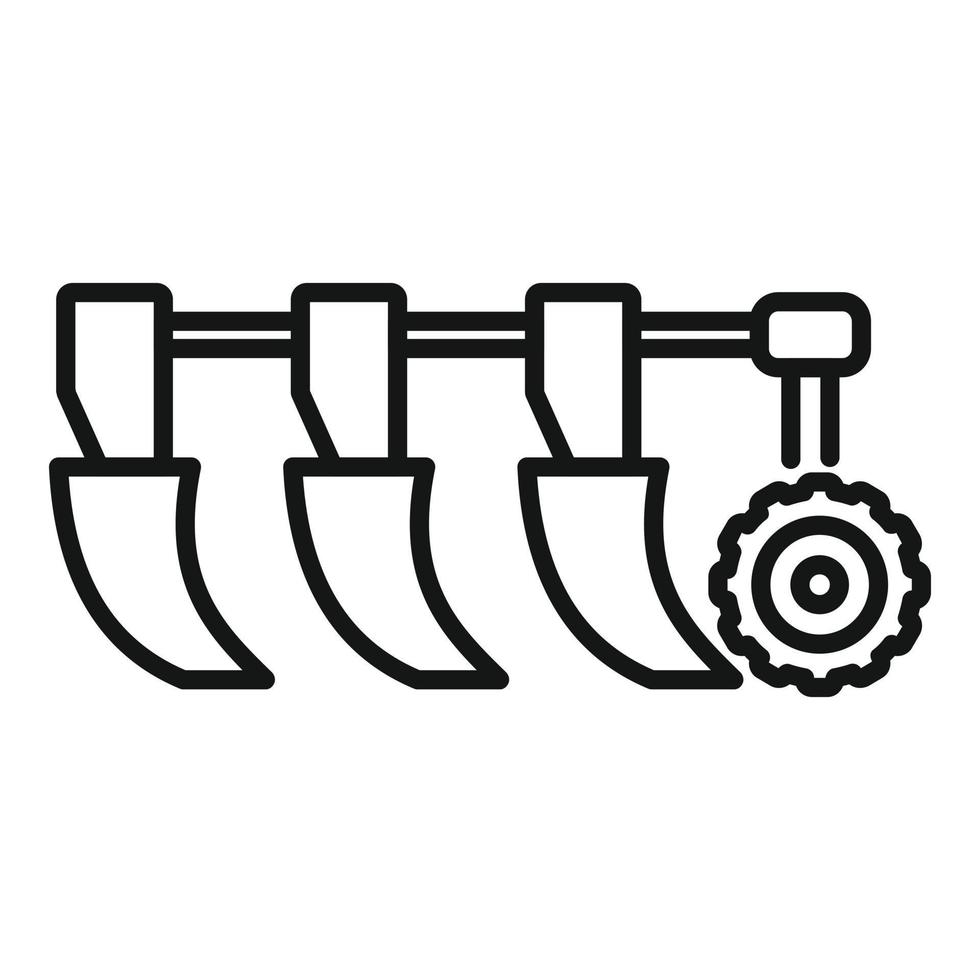 Plow icon outline vector. Farmer field vector