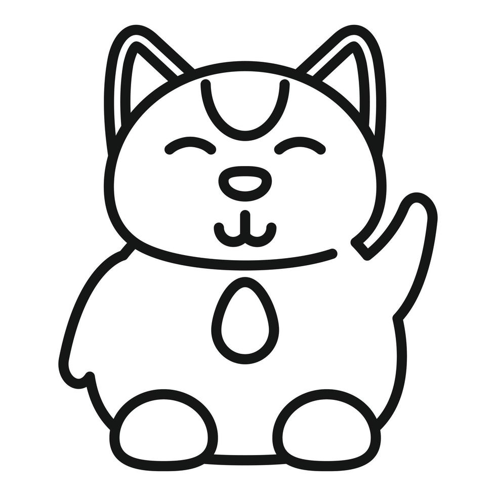 Chinese lucky cat icon outline vector. Maneki japan vector