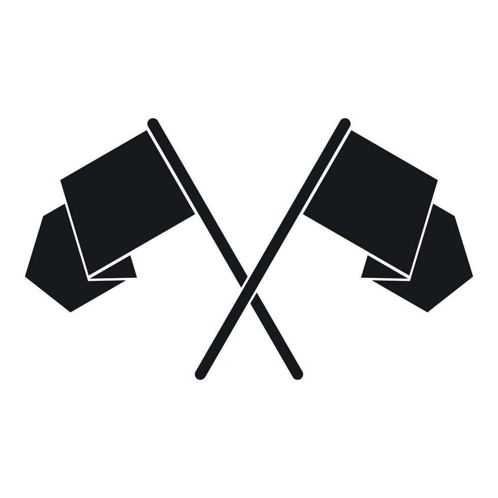Crossed flags icon, simple style vector