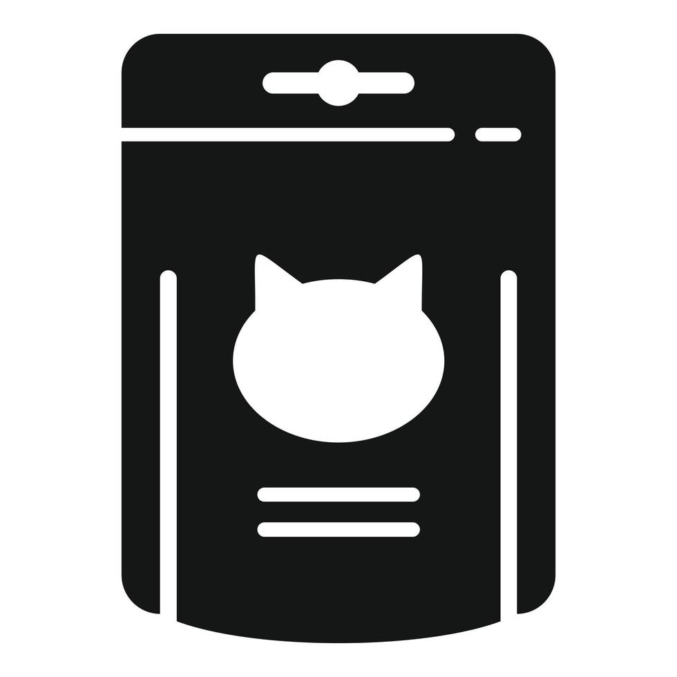 vector simple de icono de paquete de gato pequeño. merienda de animales