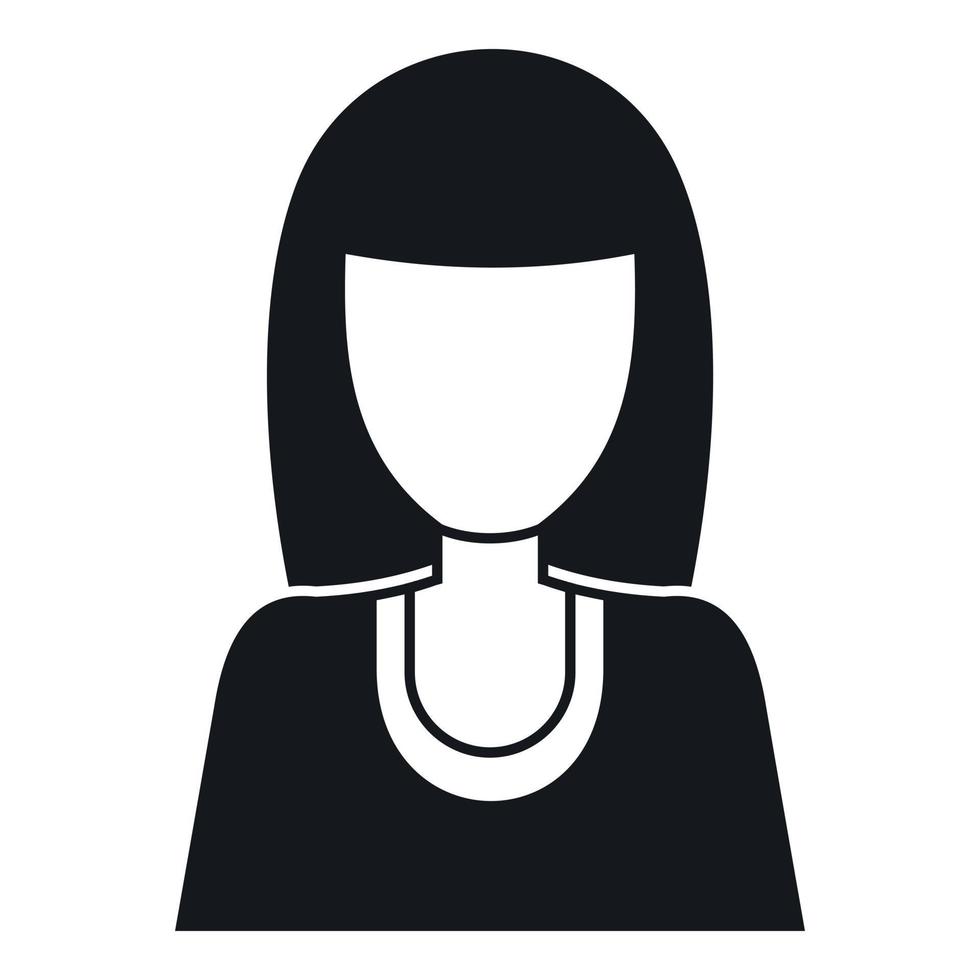 Women avatar icon, simple style vector