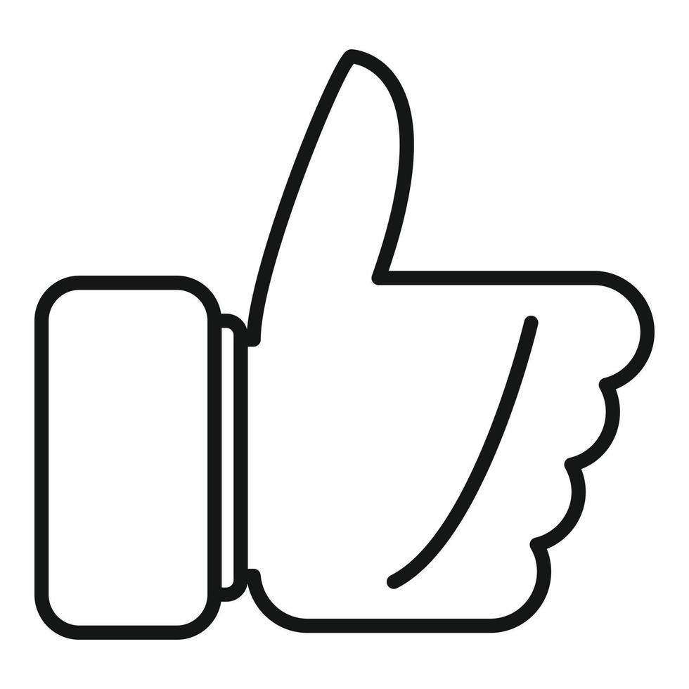 Thumb up icon outline vector. Finger hold vector