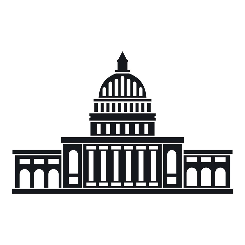 White house icon , simple style vector