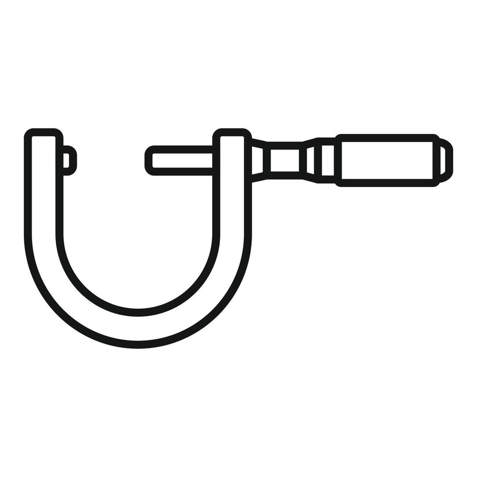 Vernier micrometer icon outline vector. Precision caliper vector