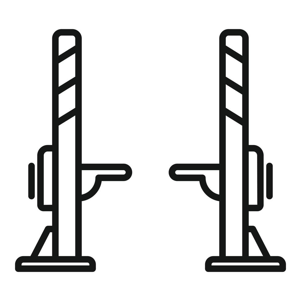 Front car lift icon outline vector. Auto garage vector