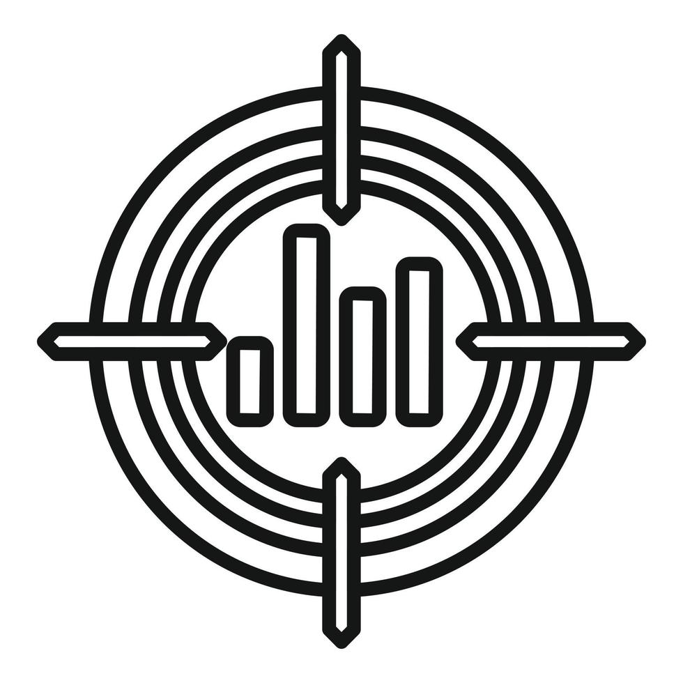 Solution target icon outline vector. Business problem vector