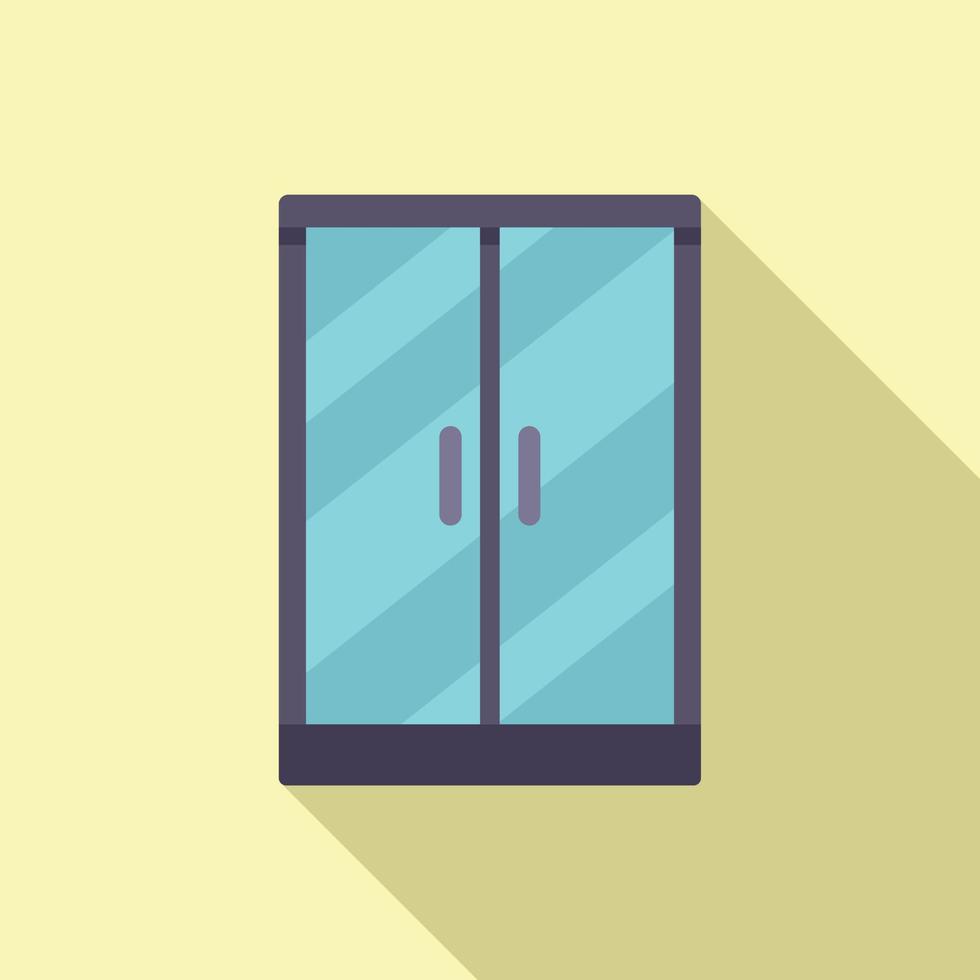 Wash door cabin icon flat vector. Stall glass vector