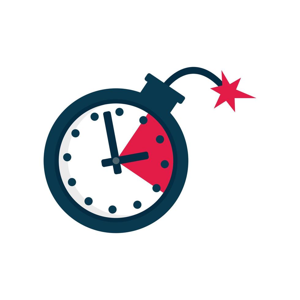 Deadline time bomb icon flat isolated vector