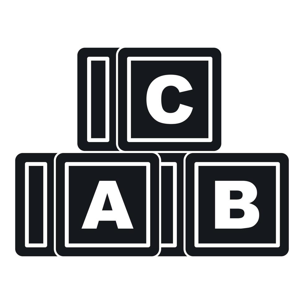 icono de cubos abc, estilo simple vector
