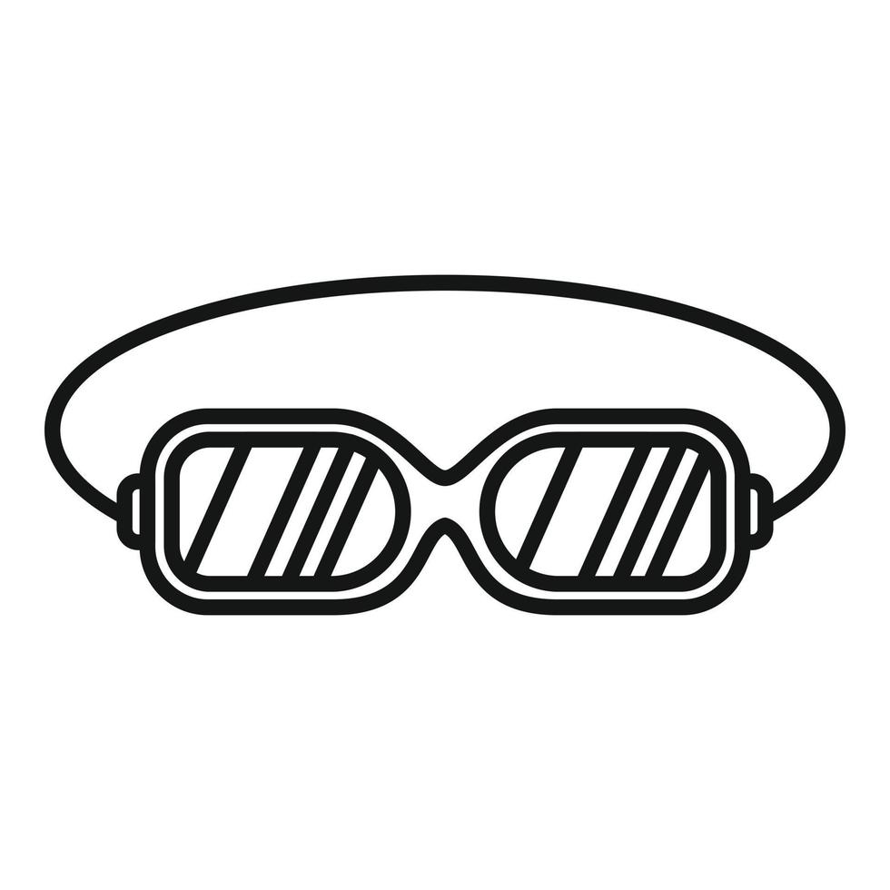 vector de contorno de icono de gafas de natación. piscina