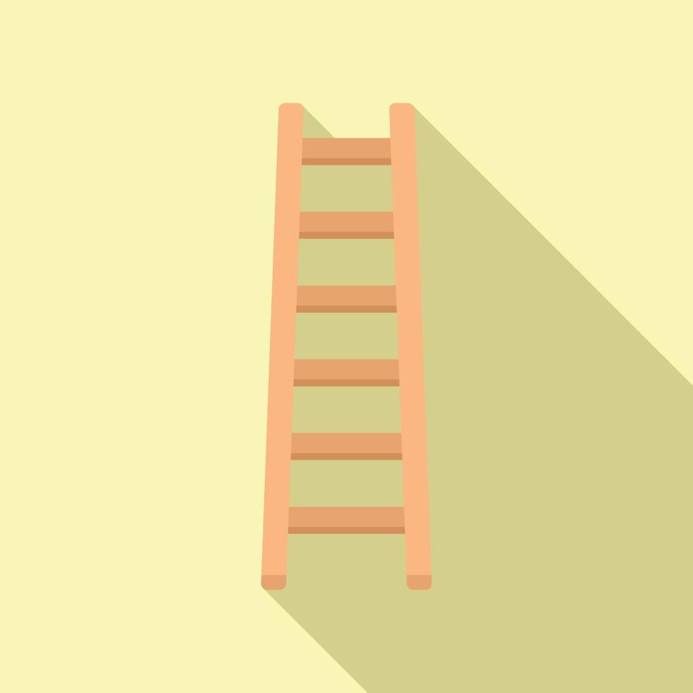 Painter ladder icon flat vector. Wood construction vector