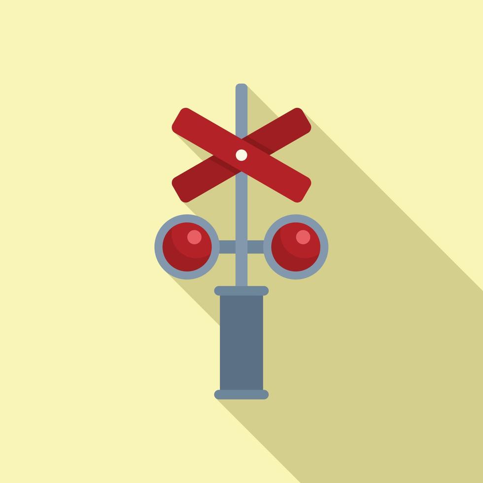 Cross railroad icon flat vector. Road safety vector