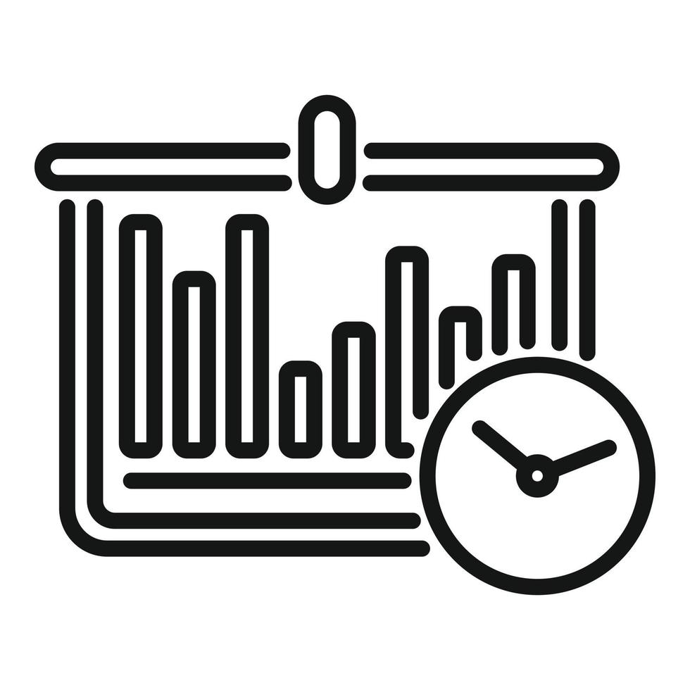 Banner timer icon outline vector. Clock project vector
